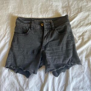 american eagle black jean shorts